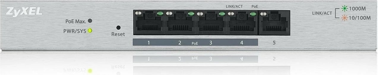 Switch i menaxhuar Zyxel GS1200-5, 5 porta Gigabit, Desktop, Argjend