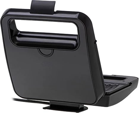 Aparat për sanduiçe Adler AD 3079, 750 W, pllaka jo-ngjitëse me formë guaske, 2 drita treguese, ruajtje vertikale, kabllo 70 cm, e zezë