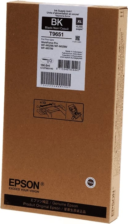 Kasetë boje Epson T9651 C13T965140 XL 221 ml 10000 faqe, e zezë