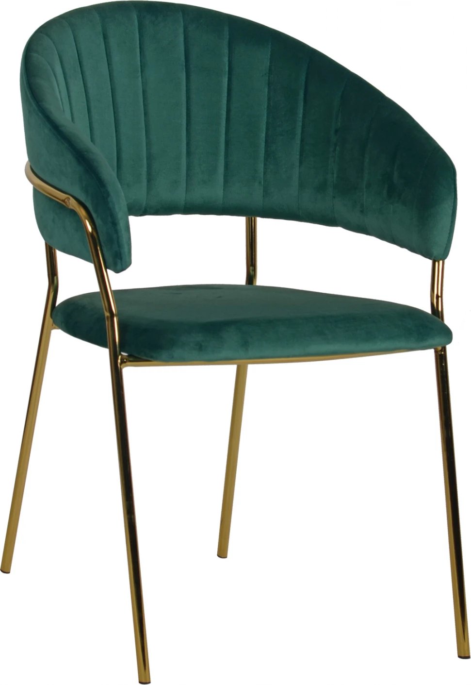 Karrige Theodore FH8520.03, kadife ngjyrë jeshile, me kornizë metalike, 55x50x82cm, set prej 2 copë