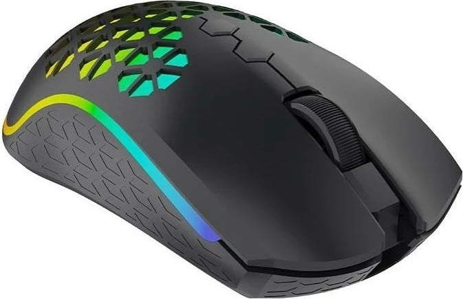 Maus ergonomik Aqirys Polaris, RGB, Dual Mode, i zi