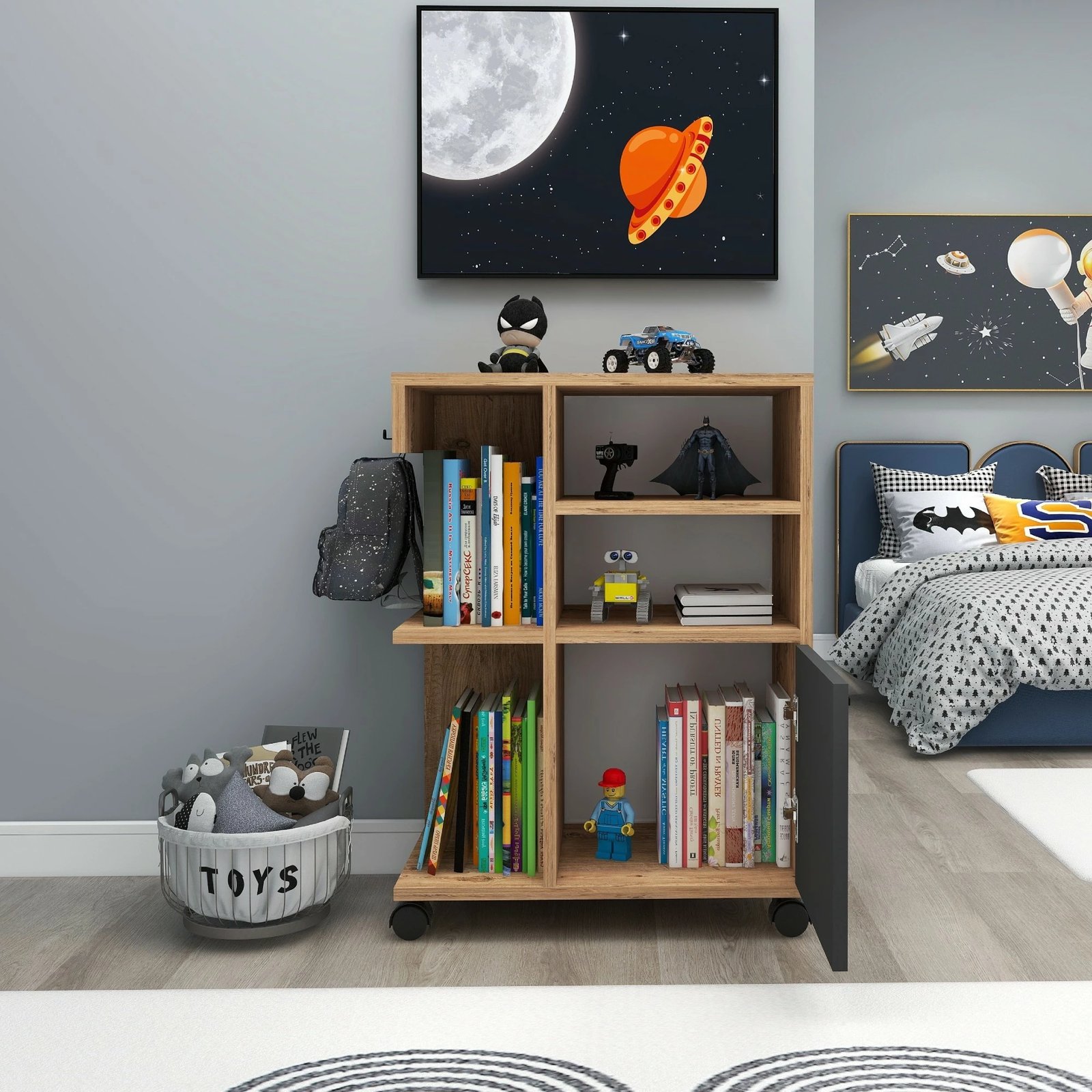 Dollap multifunksional Hanah Home, Rebusa, ngjyrë Atlantic Pine dhe antracit