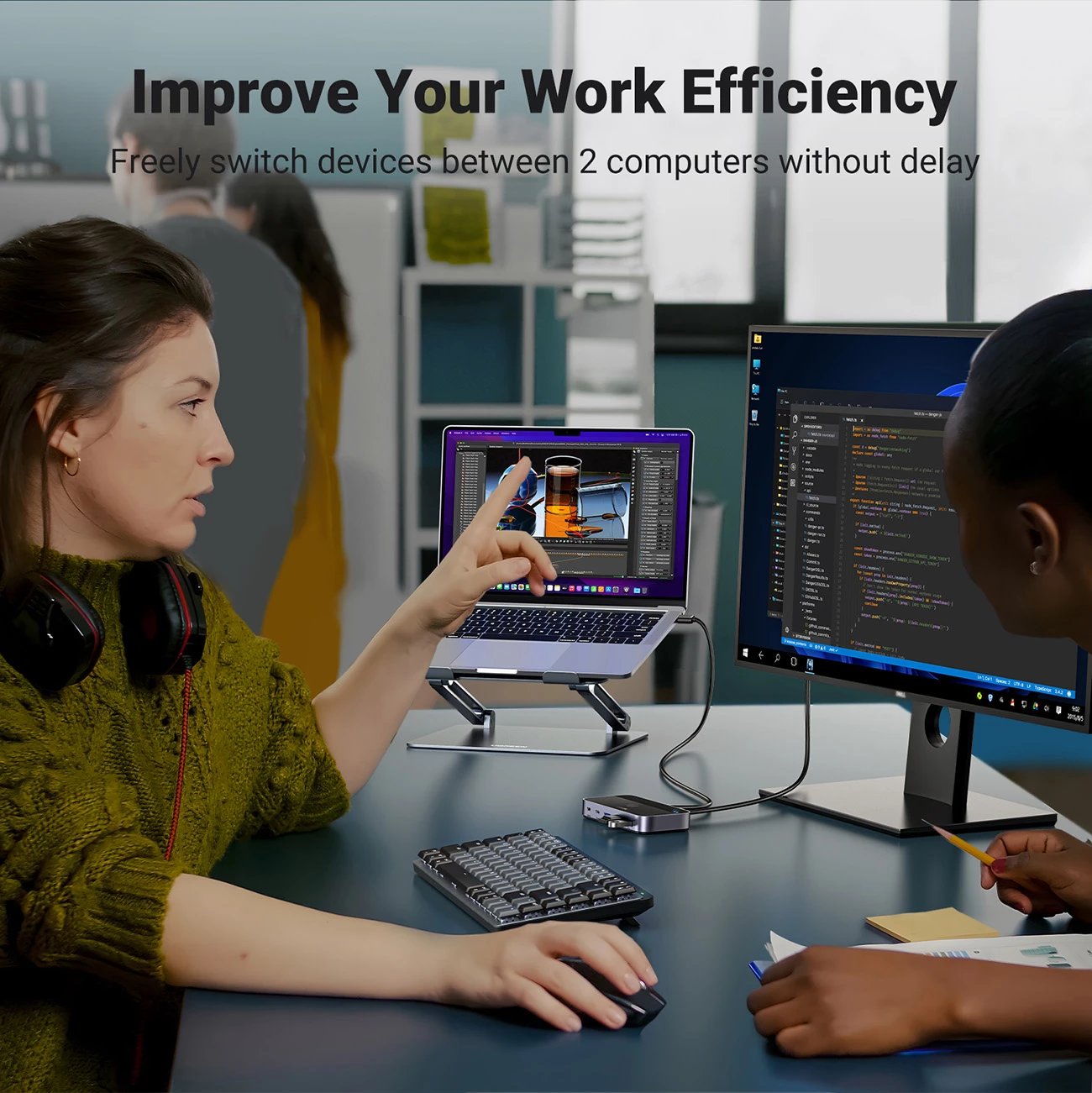 Switch USB 3.0 Ugreen CM662, 2-në-4, me 2 kabllo USB-A, e zezë