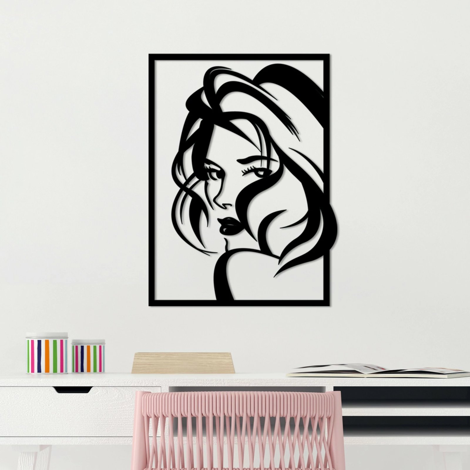 Aksesor dekorativ metalik për mur Wallity, Look