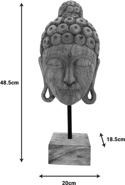 Dekorim tavoline maskë buddha, dru mango natyral-hekur, 20x18.5x48.5cm Dekorim tavoline maskë buddha, dru mango natyral-hekur, 20x18.5x48.5cm