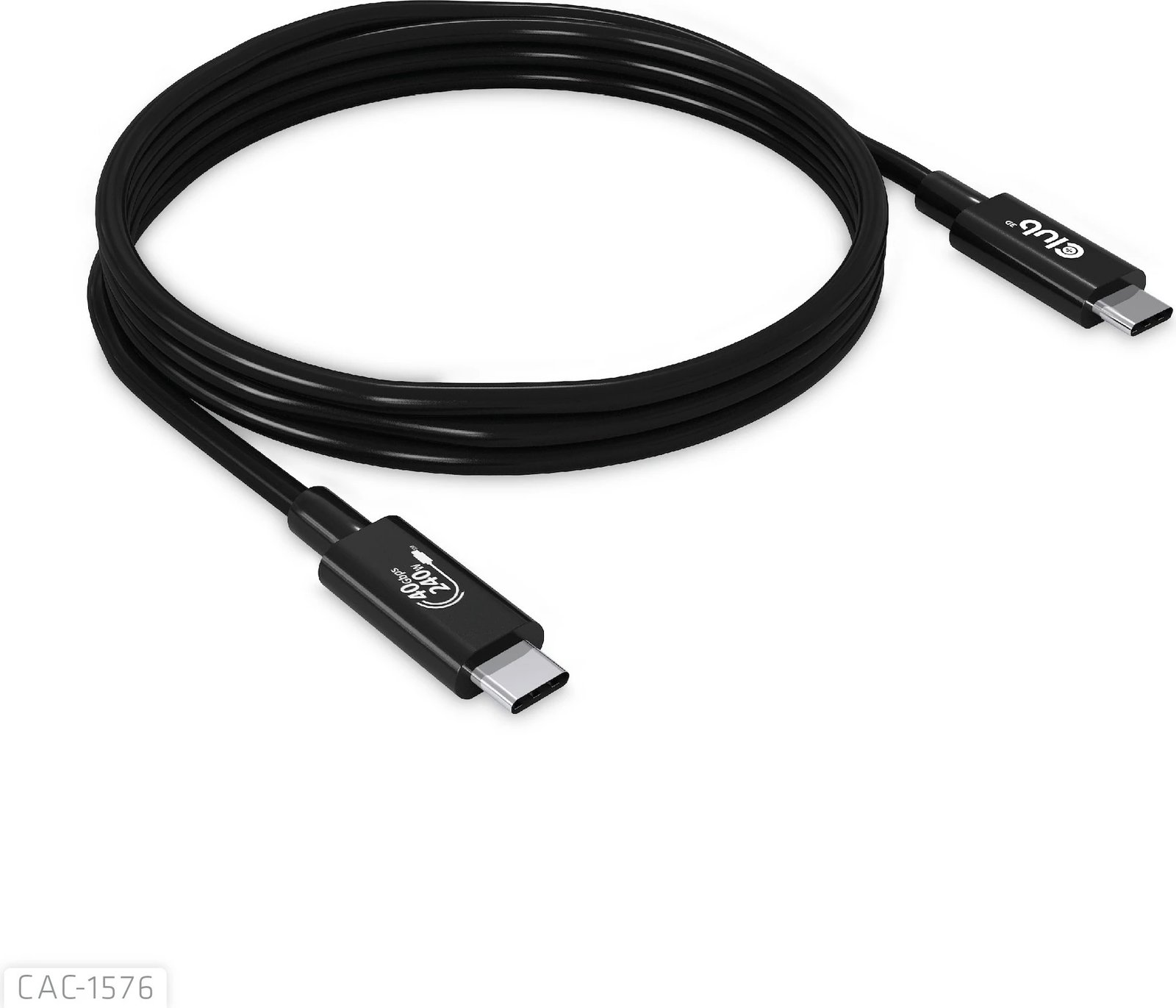 Kabllo USB C Club 3D 1m, USB4, 240W, 40Gbps, e zezë