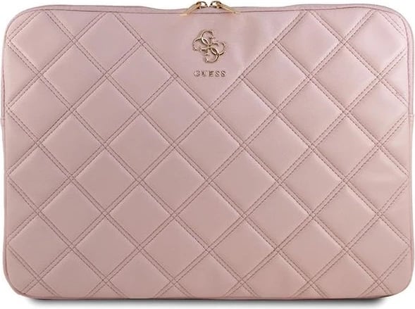 Mbështjellës laptopi Guess Quilted 4G, 16 inç, Rozë