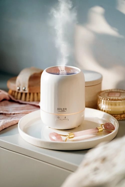 Difuzer arome ultrasonik USB 3-në-1, Adler, AD 7968, 100 ml, deri 25 m2, ndriçim 7 ngjyra, auto-off, i bardhë