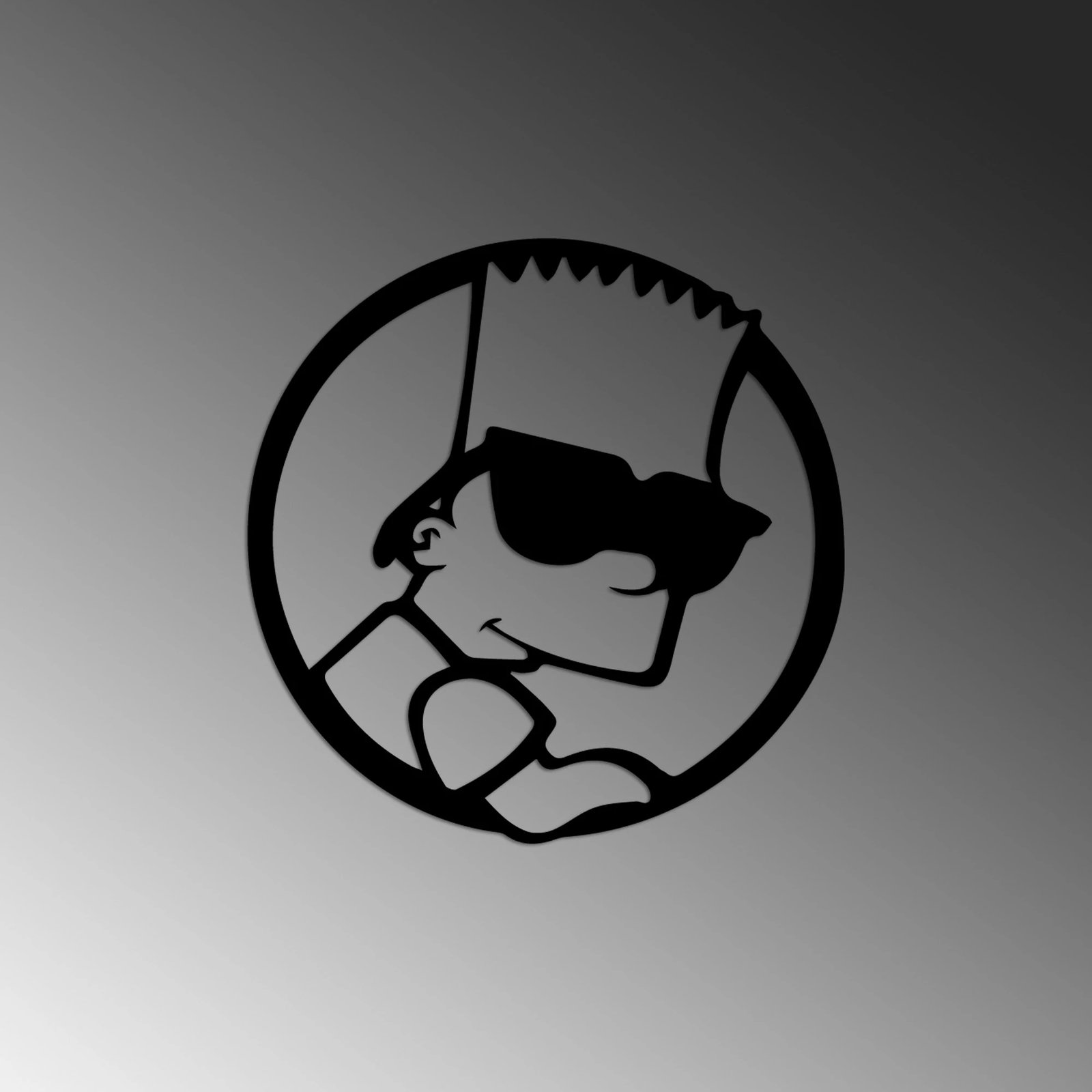 Aksesor dekorativ metalik për mur, Wallity Sımpson 4, ngjyrë e zezë, 33x33cm