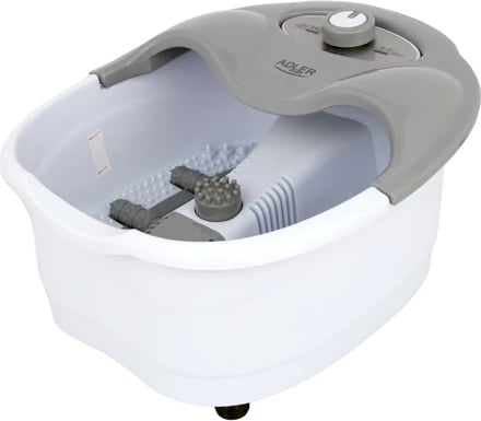 Masazhues këmbësh, Adler AD 2167, multifunksional me flluska, vibrim, infrared dhe ruajtje temperature uji, 80 W, i bardhë/gri