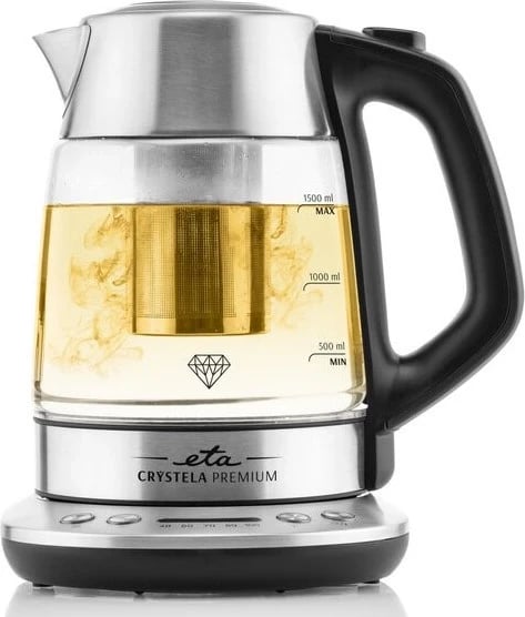 Ketelja ETA Crystela Premium, me kontroll të temperaturës, 1.5L, argjendtë