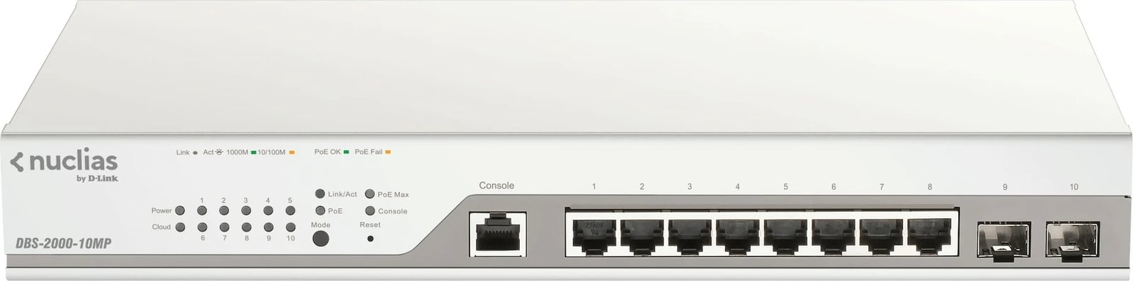 Switch D-Link DBS-2000-10MP, 10 porta, PoE+, Gigabit, Nuclias
