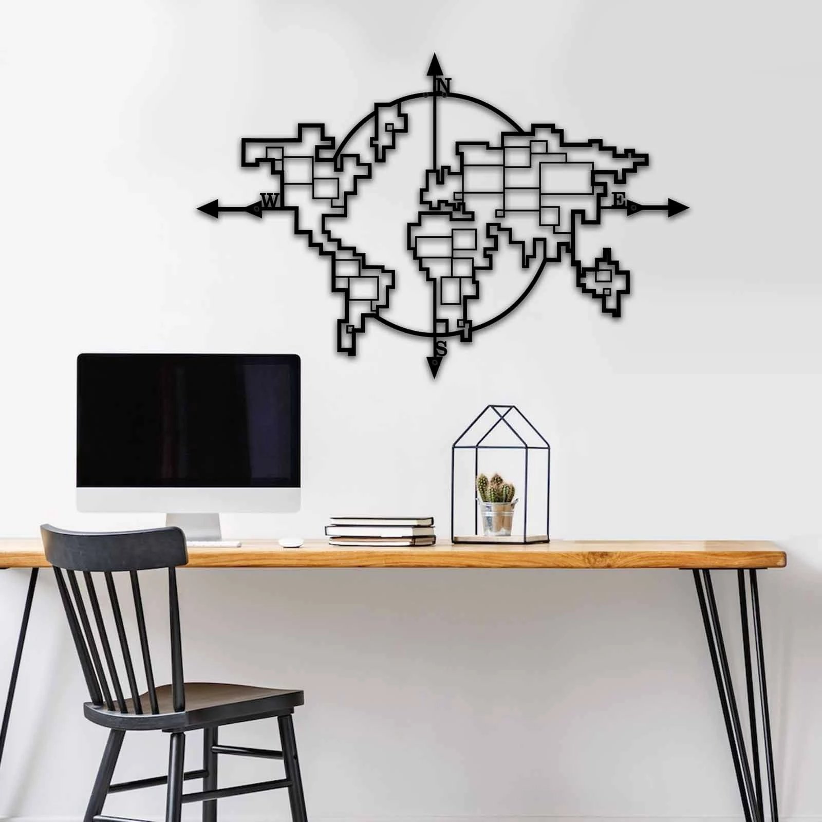 Aksesor dekorativ metalik për mur Wallity, MT - 012