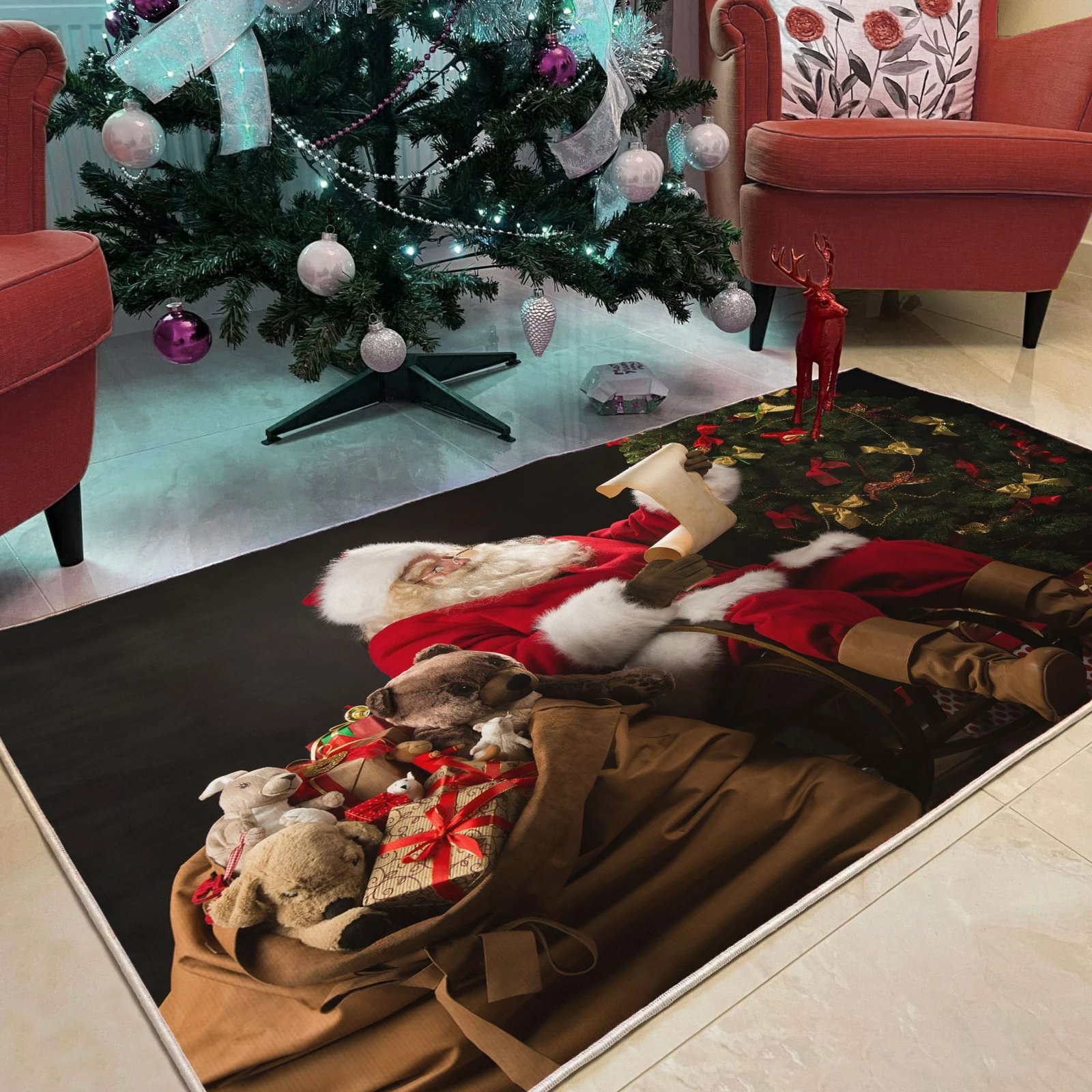 Qilim multingjyrësh me Santa Claus, 80x120cm, Woopamuk434