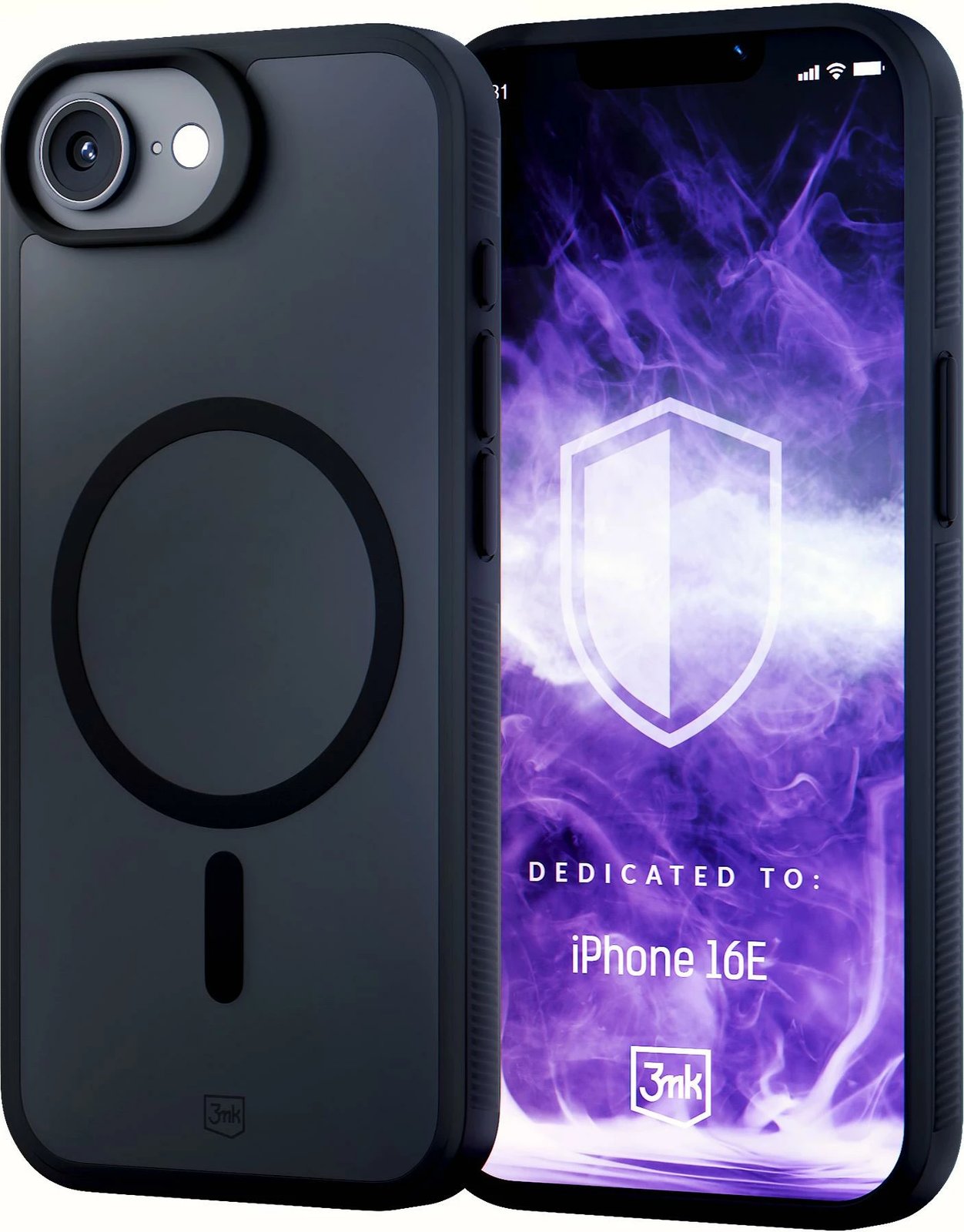 Mbështjellës 3mk Smoke MagCase për iPhone SE4/16E, MagSafe, i zi mat