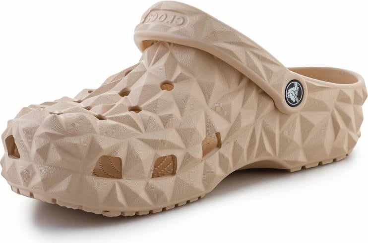 Papuqe Crocs Classic Geometric për meshkuj dhe femra, krem