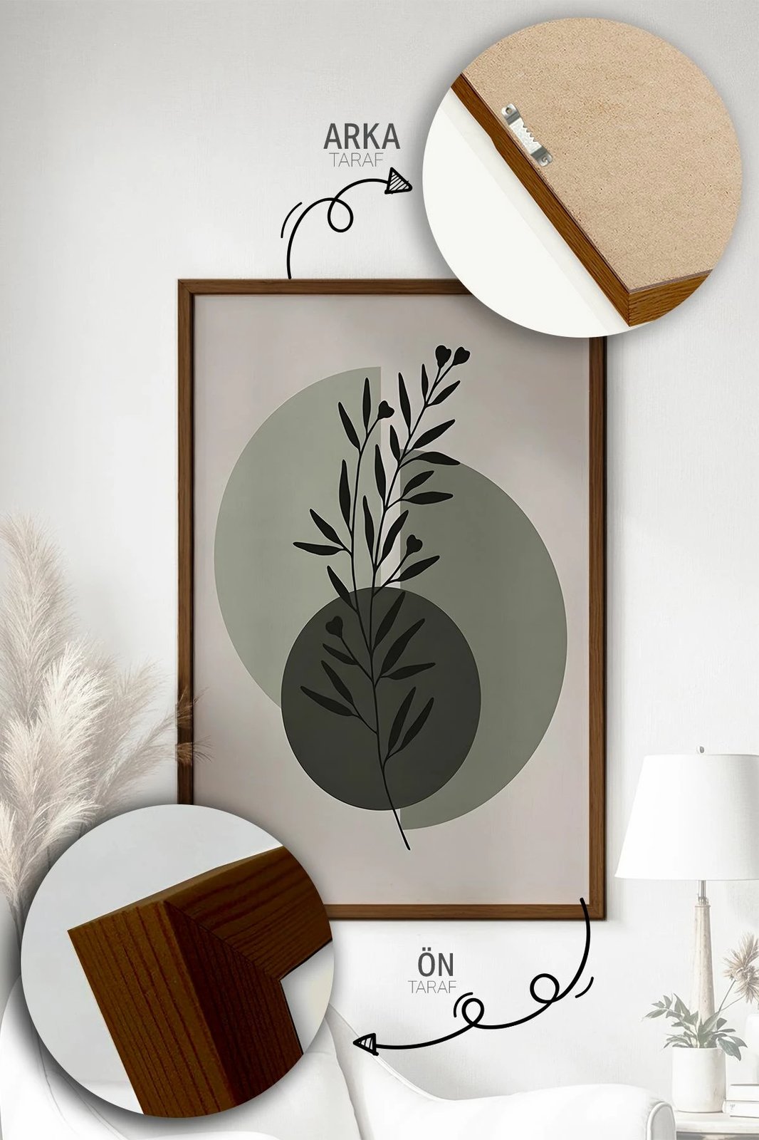 Pikturë dekorative me kornizë (3 copë), Wallity, Artvmodel36-Kahve