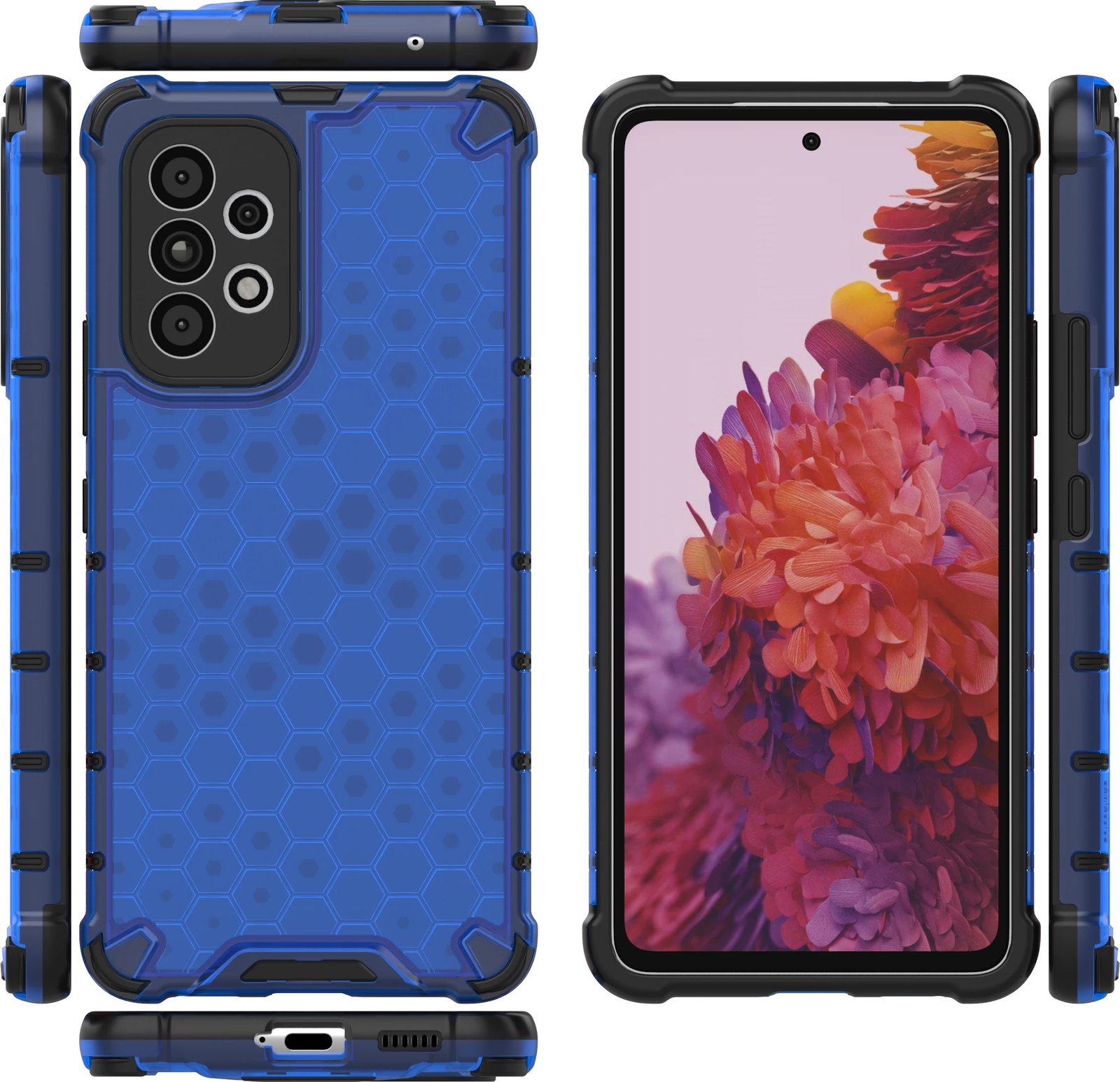 Mbështjellës Hurtel Honeycomb për Samsung Galaxy A73, i zi