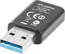 Kartelë rrjeti WiFi USB Lanberg NC-1200-WI, AC1200, 2 antena të brendshme, e zezë