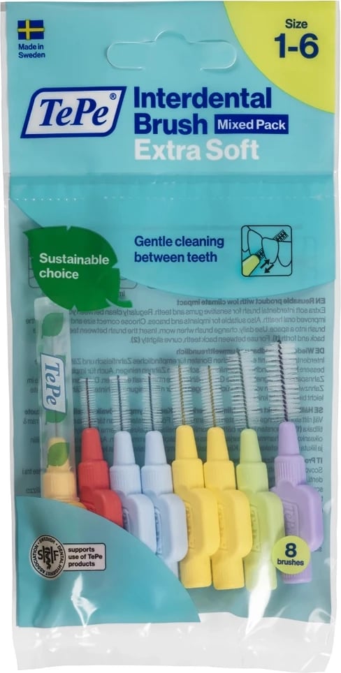 Furça interdentale TePe Extra Soft Mixed Pack 8 copë