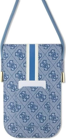 Çantë smartphone Guess 4G Stripes, lëkurë ekologjike, Blu