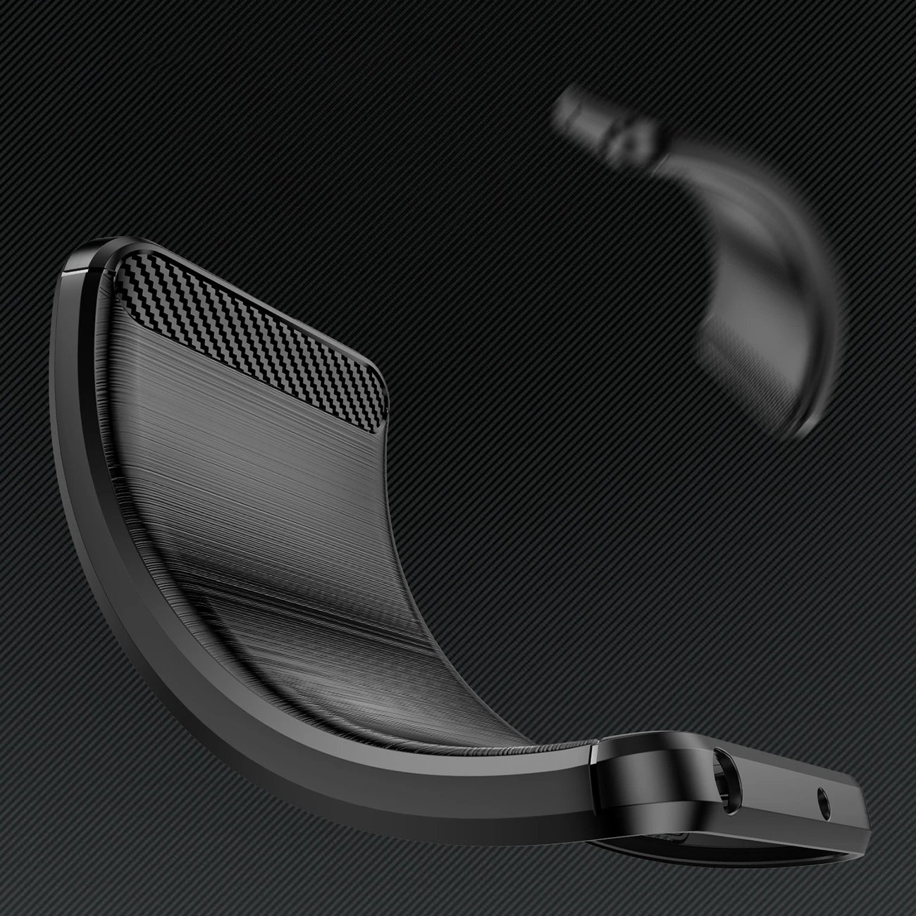 Mbështjellës Hurtel Carbon Case për Xiaomi Redmi Note 12 Pro+, TPU, i zi
