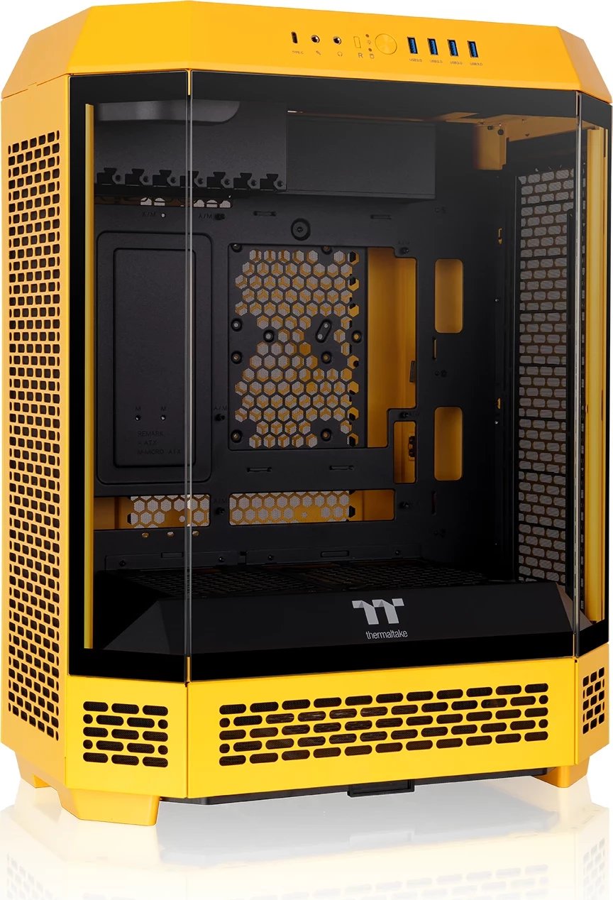 Kasë Thermaltake The Tower 600 Bumblebee, Midi Tower, xham i temperuar, e verdhë