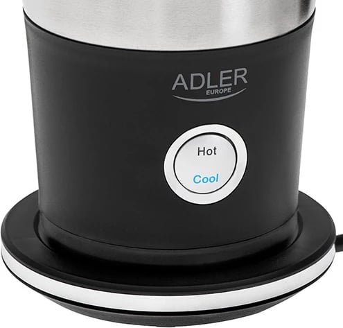 Shkumues qumështi, Adler, AD 4497, 300 ml/120 ml, 500-600W, bazë 360°, gotë pa kabllo, e zezë me Inox