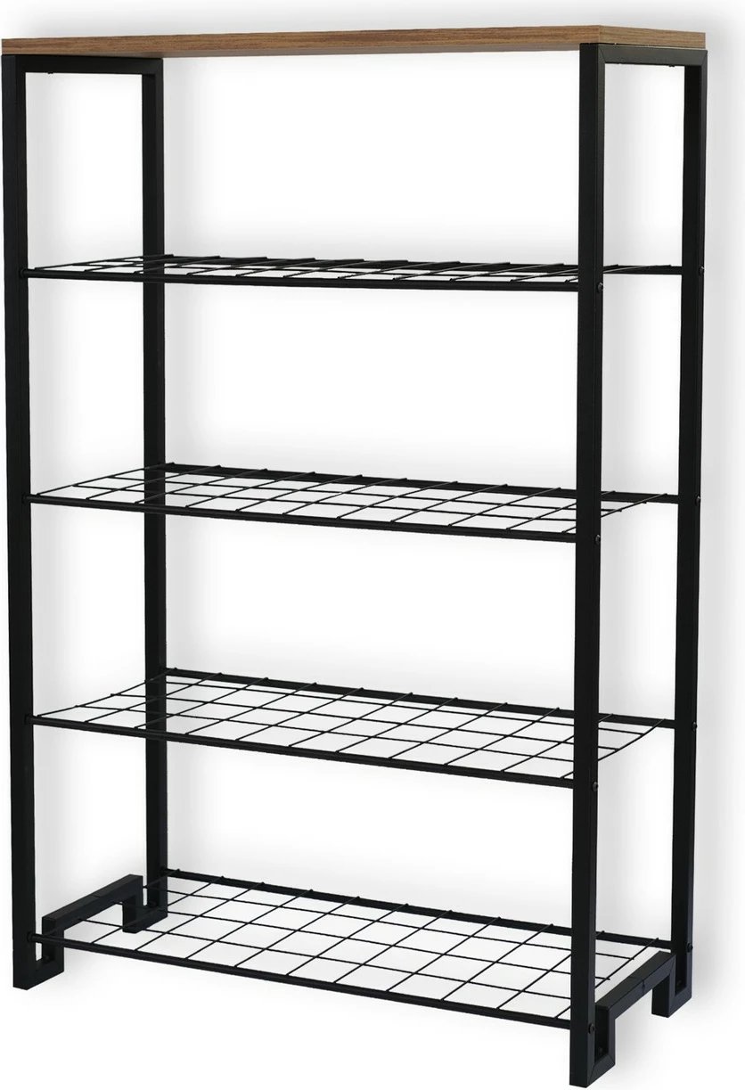 Dollap këpucësh Hanah Home, Nancy, ngjyrë Atlantic Pine dhe e zezë