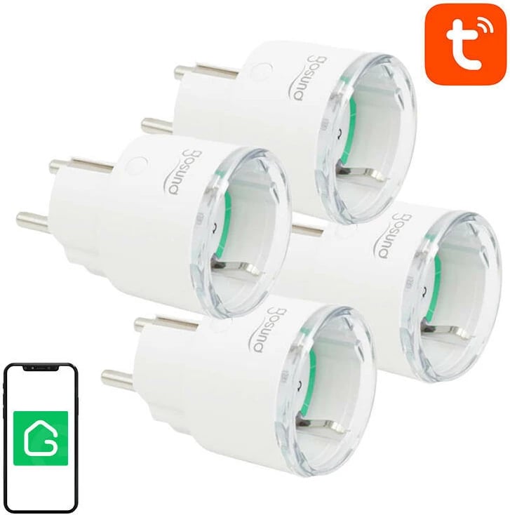 Prizë e mençur WiFi Gosund SP111, 3680W, 16A, set 4 copë, e bardhë