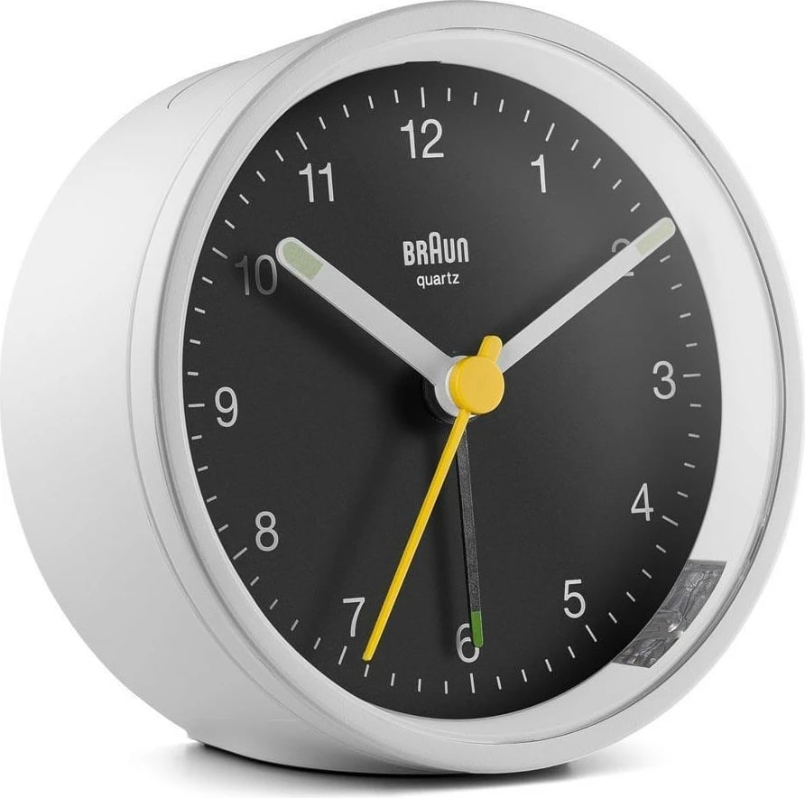 Orë alarmi Braun BC12WB, kuarc, 12h, buzzer, e zezë/bardhë