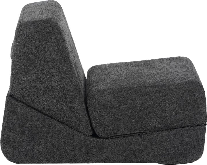 Fotel-krevat Ferderina, material stof, ngjyrë gri e errët, 90x76x65cm