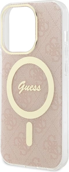 Mbështjellës Guess IML 4G MagSafe për iPhone 15 Pro, Rozë