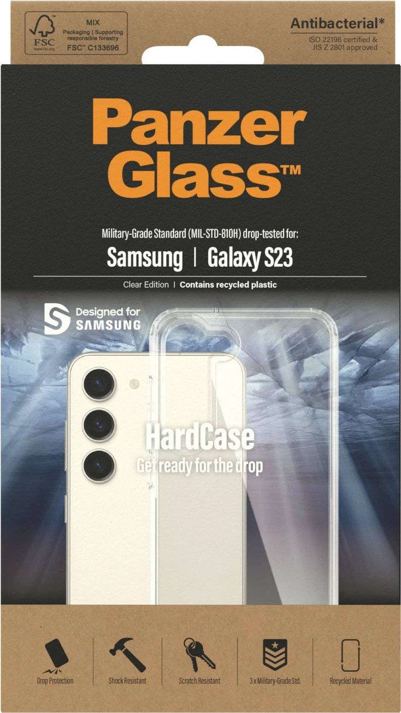 Mbështjellës PanzerGlass për Samsung Galaxy S23, transparent