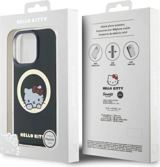 Mbështjellës Hello Kitty IML Sweet Kitty MagSafe për iPhone 16 Pro Max, Zi
