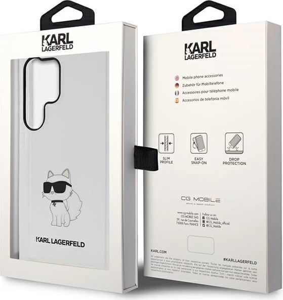 Mbështjellës Karl Lagerfeld Choupette për Samsung Galaxy S23 Ultra, Transparent