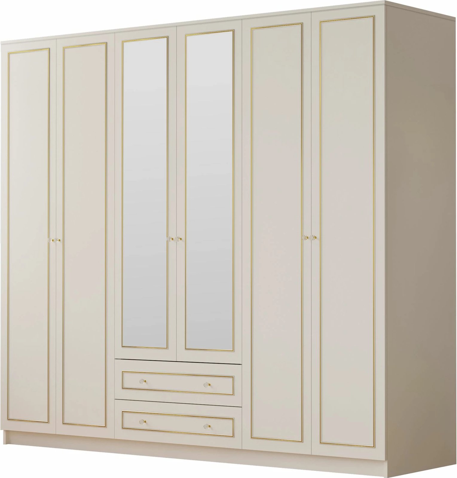 Dollap garderobe Skye Decor, ngjyrë e bardhë mat, RB-085-01