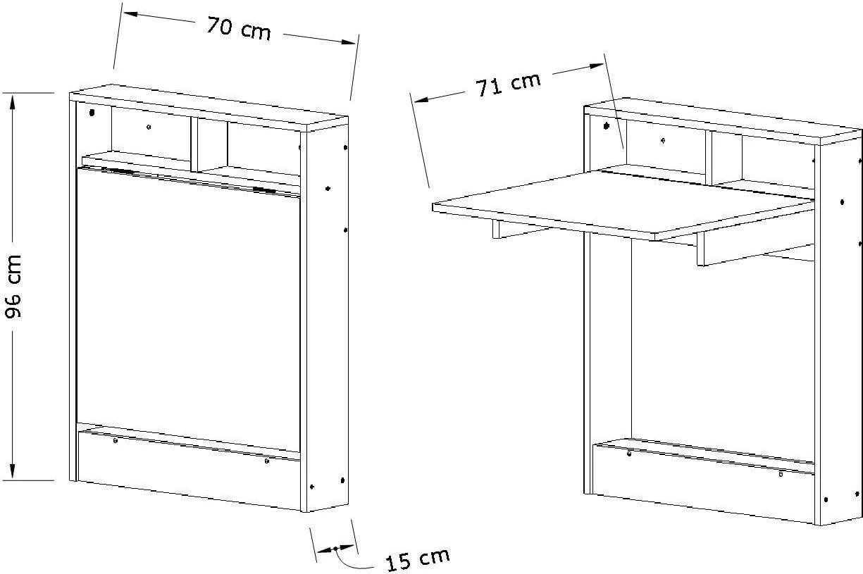 Tavolinë palosëse, ngjyrë Carrara Marble, Hanah Home, Bracked