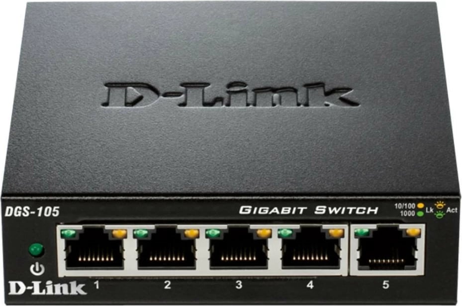 Switch D-Link DGS-105/E, 5 porta Gigabit, metalik