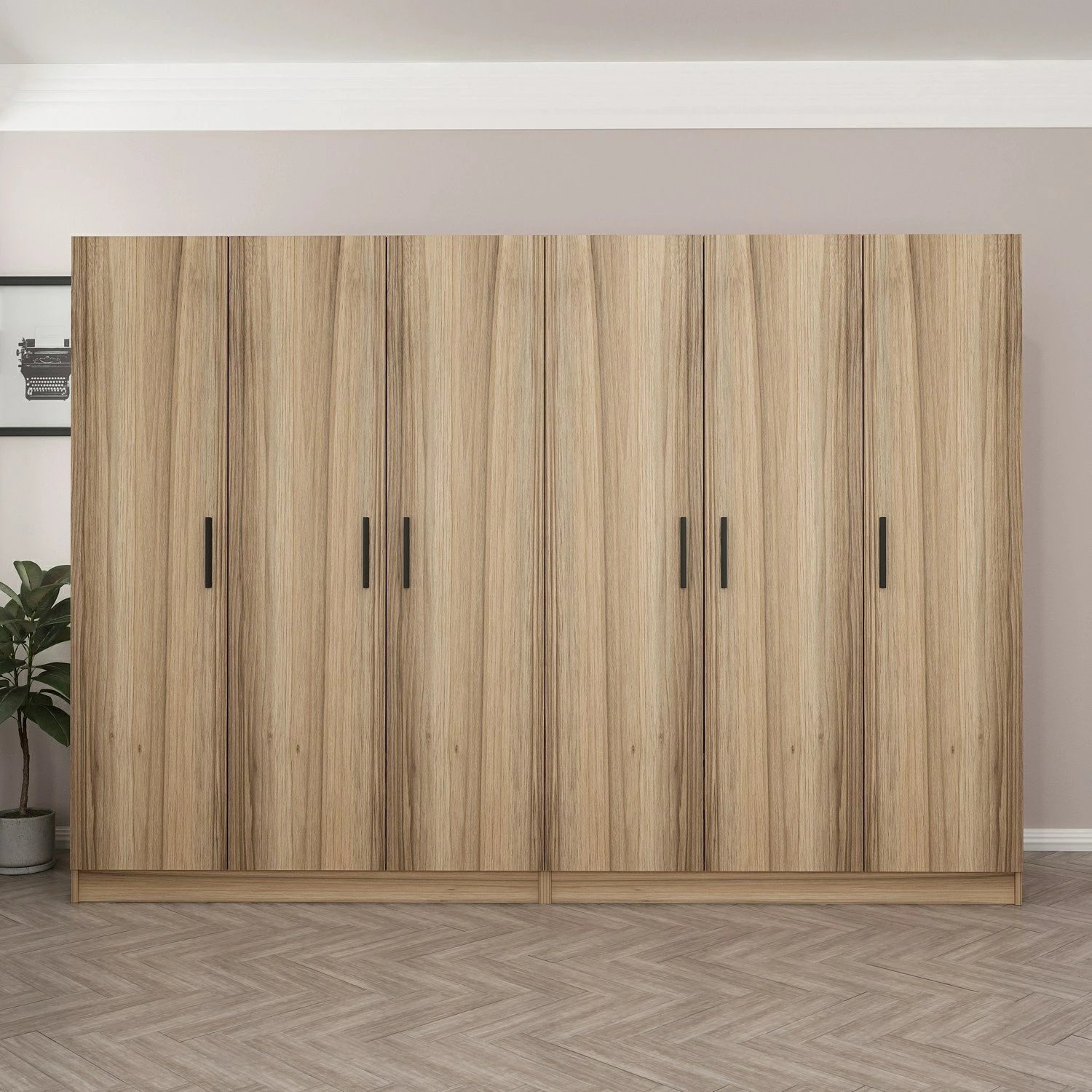 Dollap garderobe Skye Decor, ngjyrë dore, 270x190x52cm