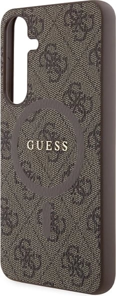 Mbështjellës Guess 4G Collection Leather Metal Logo MagSafe për Samsung Galaxy S24+, kafe Mbështjellës Guess 4G Collection Leather Metal Logo MagSafe për Samsung Galaxy S24+, kafe