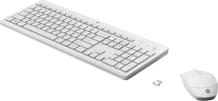 Set tastierë dhe Maus pa tela HP 230, 2.4 GHz, QWERTY English (US), 1600 DPI, e bardhë