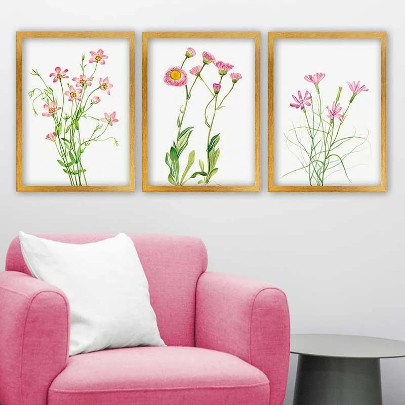 Pikturë dekorative me kornizë, 3 copë, Wallity, 3AC_32613479_3545