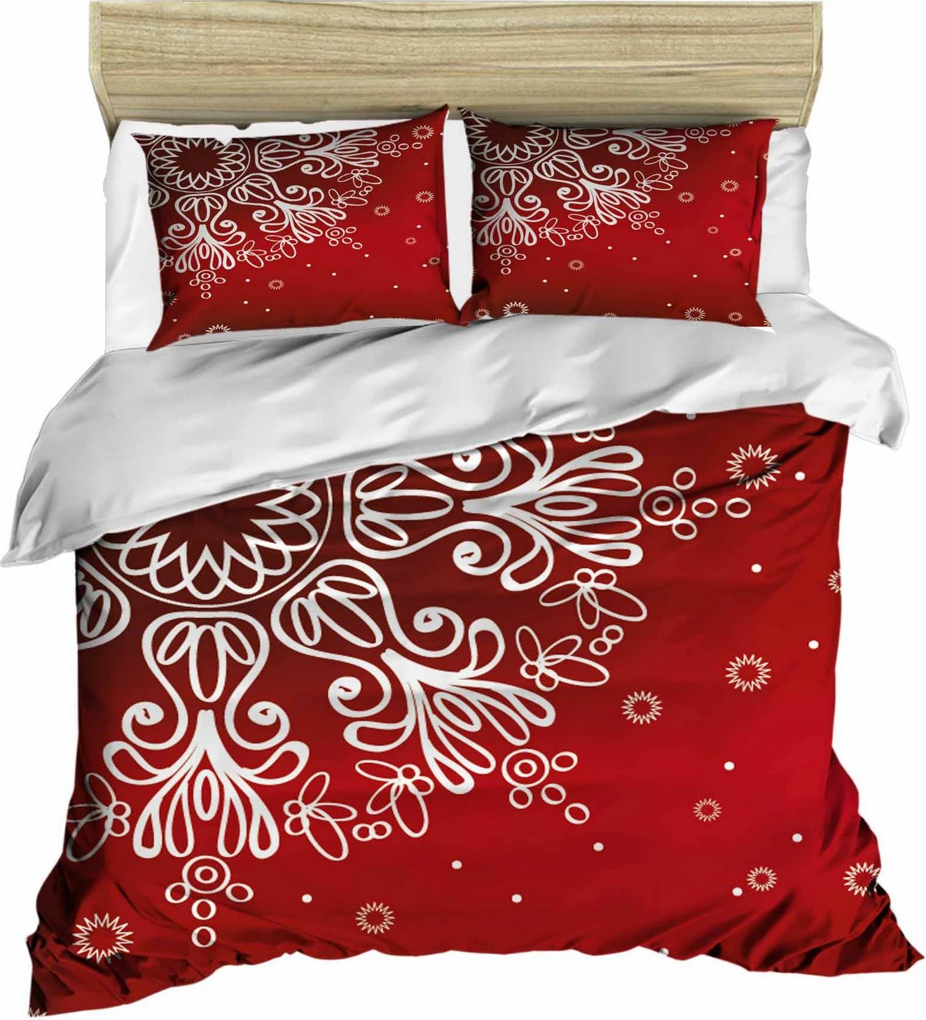 Set mbulesë për jorgan king size, L'essentiel, e kuqe dhe e bardhë, 427