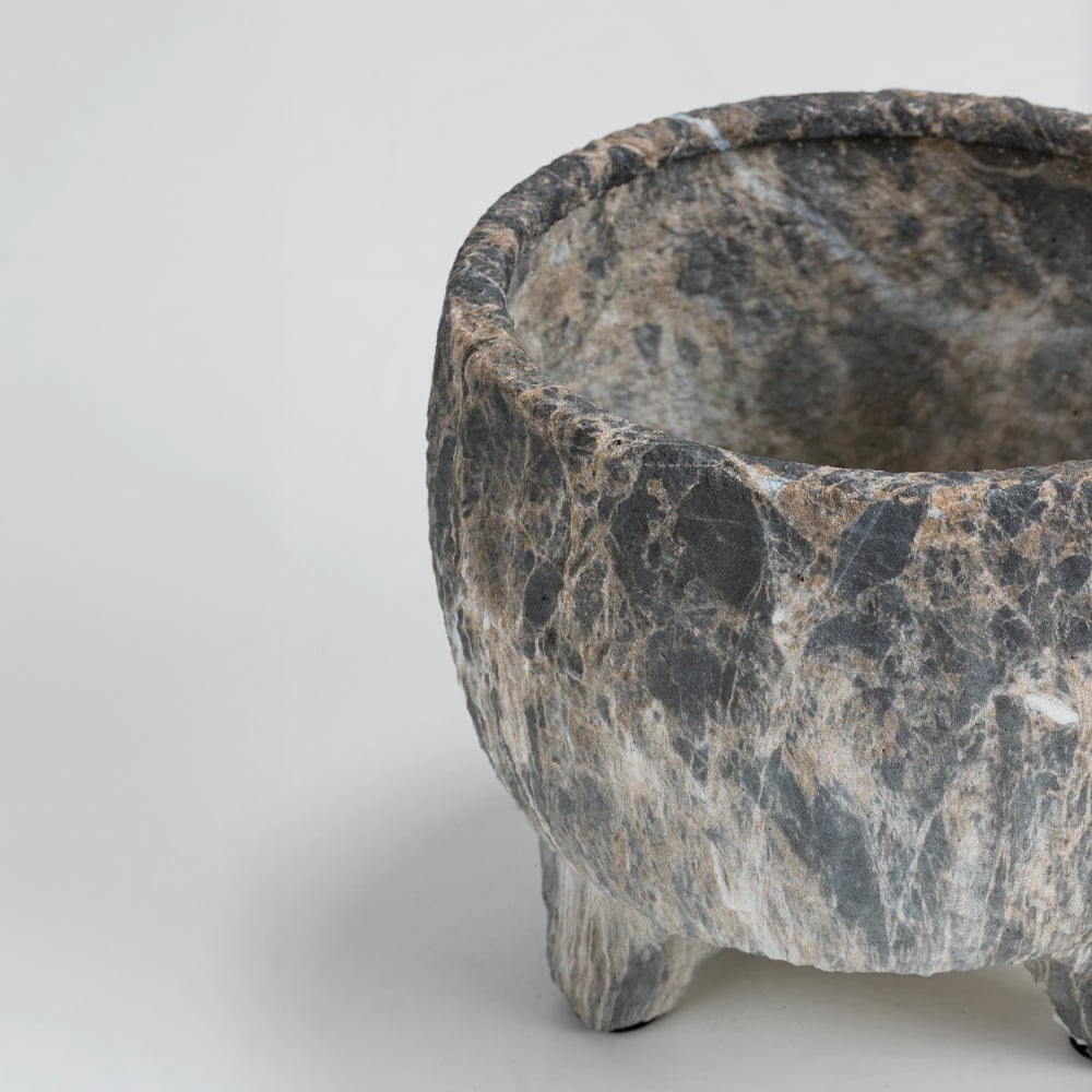 Vazo ROCKY, qeramike, antracit-bezhë, 20x20x18cm