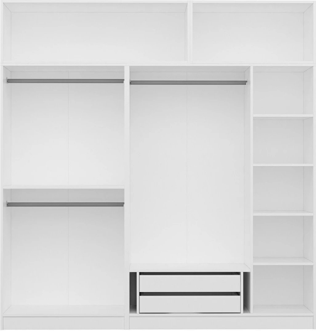 Dollap i bardhë për dhomë gjumi, Skye Decor, Kale - 5228, 225x255x52cm