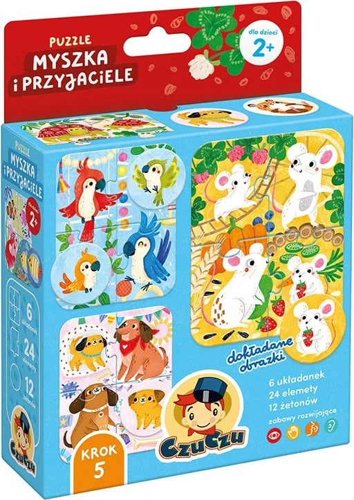 Puzzle CzuCzu Mouse and Friends, 24 pjesë, për fëmijë 2+ vjeç, shumëngjyrëshe