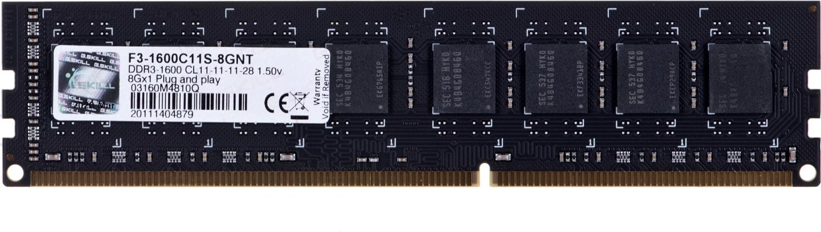 Ram memorie G.Skill, 8 GB, DDR3-1600 MHz