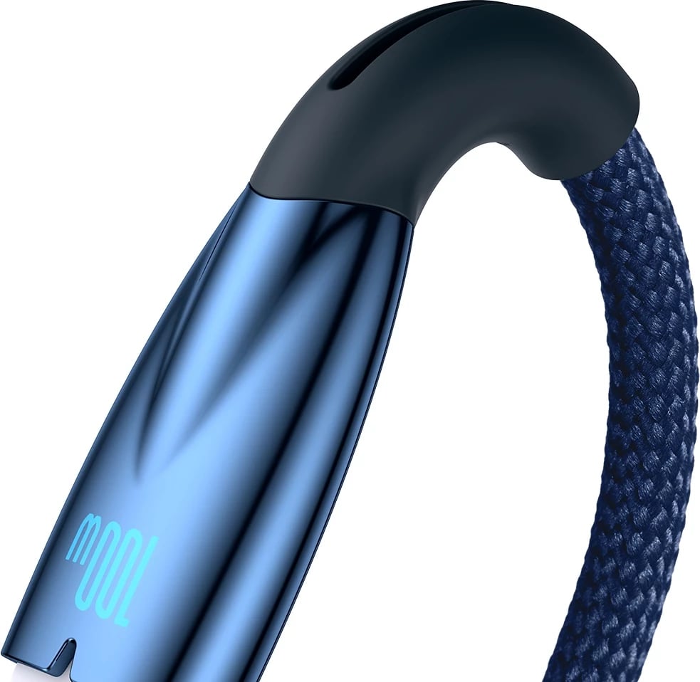 Kabllo karikimi i shpejtë Baseus Glimmer Series, USB-A në USB-C, 1m, 100W, Blu