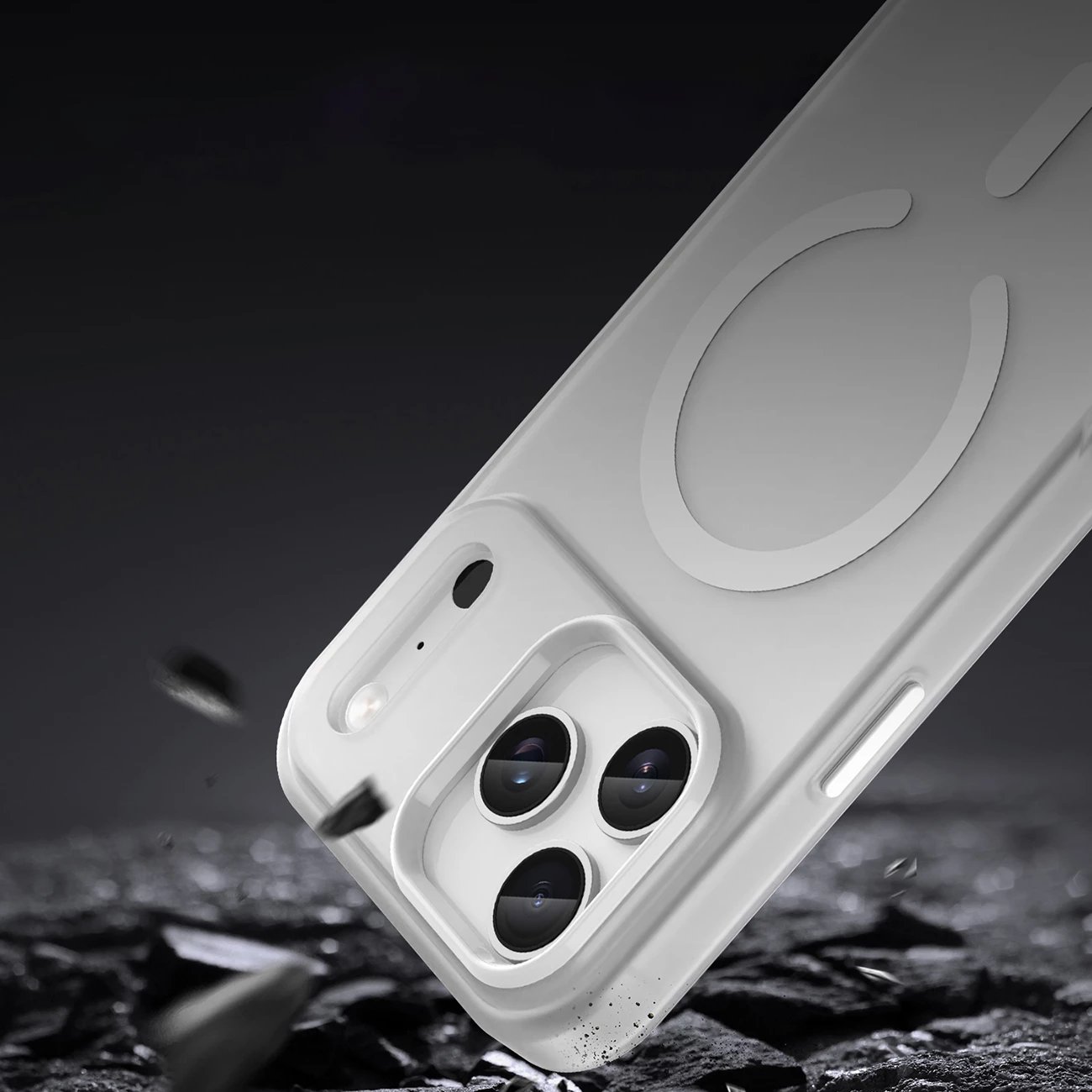 Mbështjellës Hurtel për iPhone 17 Pro, MagSafe, Mat, Bardhë